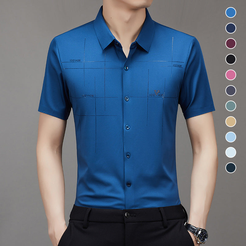 Chemise d'affaires en soie glacée pour hommes